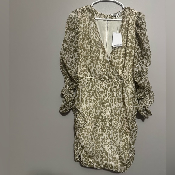 Walter Baker Deena Faux Wrap Mini Dress NWT M Leopard Print - Picture 7 of 10